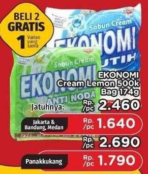 Promo Harga EKONOMI Sabun Cream Putih, Lemon 174 gr - LotteMart
