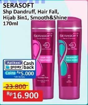 Promo Harga Serasoft Shampoo Anti Dandruff, Hairfall Treatment, Hijab 3in1, Shiny Black 170 ml - Alfamart