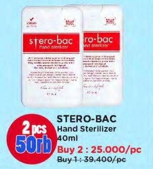 Promo Harga Stero-bac Hand Sterilizer per 2 pcs 40 ml - Watsons