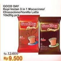 Promo Harga Good Day Instant Coffee 3 in 1 Chococinno, Mocacinno, Vanilla Latte per 10 sachet 20 gr - Indomaret