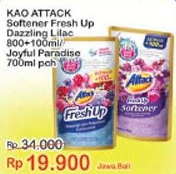 Promo Harga ATTACK Fresh Up Softener Dazzling Lilac, Joyfull Paradise 900 ml - Indomaret