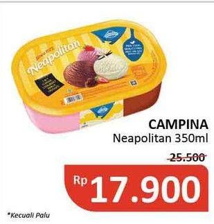 Promo Harga CAMPINA Ice Cream Neapolitan 350 ml - Alfamidi