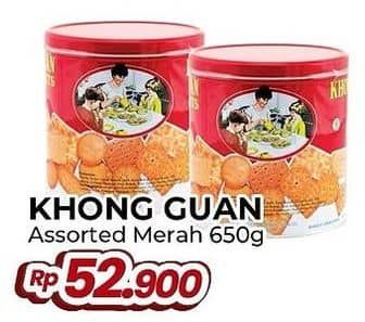 Promo Harga Khong Guan Assorted Biscuit Red 650 gr - Yogya