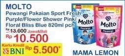 Promo Harga MOLTO Pewangi Floral Bliss, Flower Shower, Sports Fresh 820 ml - Indomaret