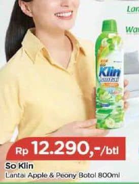 Promo Harga So Klin Pembersih Lantai Hijau Fruity Apple 900 ml - TIP TOP