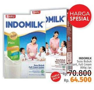Promo Harga INDOMILK Susu Bubuk Cokelat, Full Cream 800 gr - LotteMart