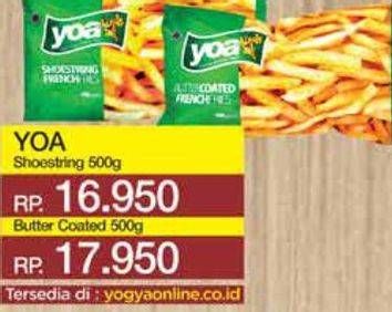 Promo Harga YOA French Fries Shoestring 500 gr - Yogya