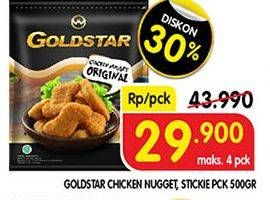 Promo Harga GOLDSTAR Chicken Nugget Stickie Cheese 500 gr - Superindo