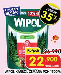 Promo Harga Wipol Karbol Wangi Cemara 1500 ml - Superindo