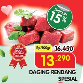 Promo Harga Daging Rendang Sapi Special per 100 gr - Superindo