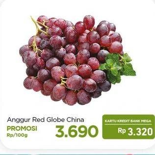 Promo Harga Anggur Red Globe Cina per 100 gr - Carrefour