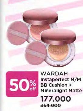 Promo Harga WARDAH Instaperfect BB Cushion + Mineralight Matte  - Watsons