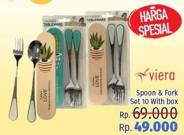 Promo Harga VIERA Spoon / Fork 10 pcs - LotteMart