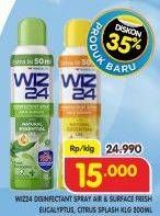 Promo Harga Wiz 24 Disinfectant Spray Surface & Air Fresh 300 ml - Superindo
