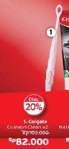 Promo Harga Colgate Toothbrush Cushion Clean 2 pcs - Guardian