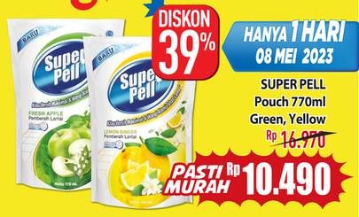 Promo Harga Super Pell Pembersih Lantai Fresh Apple, Lemon Ginger 770 ml - Hypermart