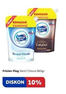 Promo Harga FRISIAN FLAG Susu Kental Manis Putih, Cokelat 560 gr - Carrefour