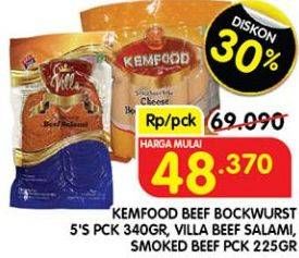 KEMFOOD Beef Bockwurst/ VILA Beef Salami, Smoked Beef