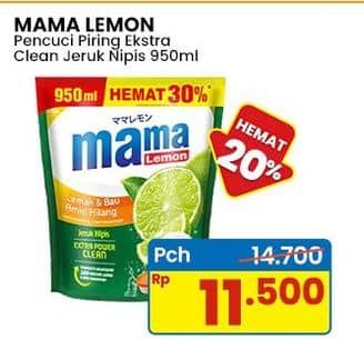 Promo Harga Mama Lemon Cairan Pencuci Piring Jeruk Nipis 950 ml - Indomaret