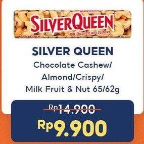 Promo Harga Silver Queen Chocolate Cashew, Almonds, Crispy, Fruit Nuts 57 gr - Indomaret
