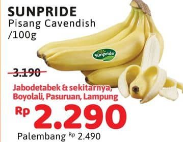 Promo Harga Sunpride Pisang Cavendish per 100 gr - Alfamidi