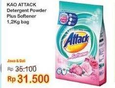 Promo Harga ATTACK Detergent Powder Plus Softener 1200 gr - Indomaret