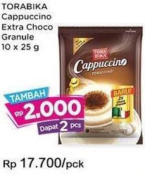 Promo Harga Torabika Cappuccino Extra Choco Granule per 10 sachet 25 gr - Indomaret