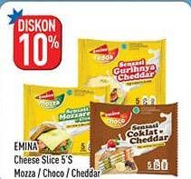 Promo Harga EMINA Cheese Slice Cedda, Choco, Mozza 5 pcs - Hypermart