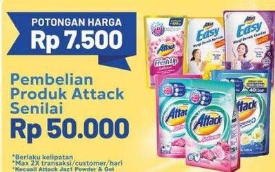 Promo Harga ATTACK Detergent/ Easy/ Fresh Up  - Hypermart