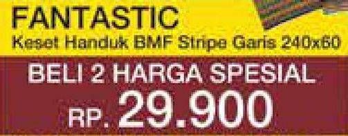 Promo Harga Fantastic Keset Handuk BMF Stripe per 2 pcs - Yogya