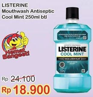 Promo Harga LISTERINE Mouthwash Antiseptic Cool Mint 250 ml - Indomaret