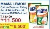 Promo Harga MAMA LEMON Cairan Pencuci Piring Jeruk Nipis, Lemon Daun Mint 780 ml - Indomaret