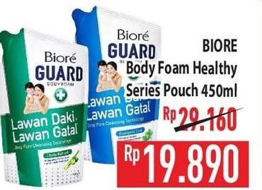 Promo Harga Biore Guard Body Foam Caring Protect, Energetic Cool 450 ml - Hypermart