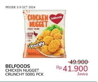 Promo Harga Belfoods Nugget Chicken Nugget Crunchy 500 gr - Indomaret