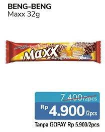 Promo Harga BENG-BENG Wafer Chocolate Maxx per 2 pcs 32 gr - Alfamidi