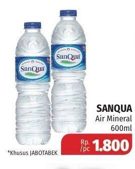 Promo Harga SANQUA Air Mineral 600 ml - Lotte Grosir