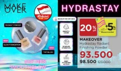 Promo Harga Make Over Hydrastay Radiant Finishing Powder 8 gr - Watsons