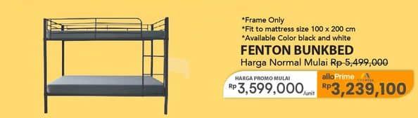 Promo Harga Fenton Metal Bunkbed 210 X 108 X 160 Cm  - Carrefour