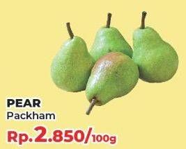 Promo Harga Pear Packham per 100 gr - Yogya