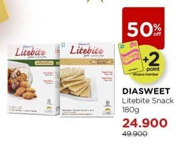 Promo Harga DIASWEET LItebite Cookies 180 gr - Watsons