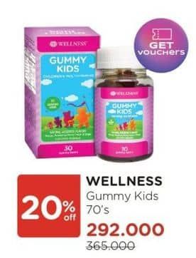 Promo Harga Wellness Gummy Kids 70 pcs - Watsons