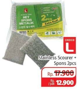 Promo Harga CHOICE L Scourer Stainless 2 pcs - Lotte Grosir