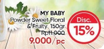 Promo Harga MY BABY Baby Powder Sweet Floral, Fresh Fruity 150 gr - Guardian