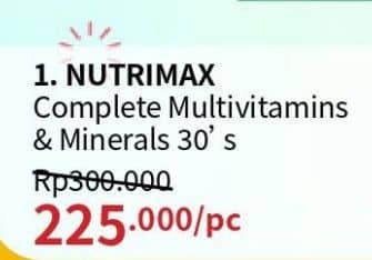 Promo Harga Nutrimax Complete Multivitamins & Minerals 30 pcs - Guardian
