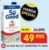 Promo Harga SANITARIUM So Good Almond Milk Oat Unsweetened 1000 ml - Superindo