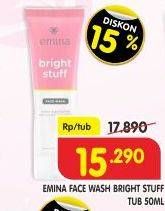 Promo Harga EMINA Bright Stuff Face Wash 50 ml - Superindo