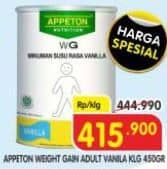 Promo Harga Appeton Weight Gain for Adults Vanilla 450 gr - Superindo
