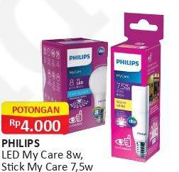 Promo Harga PHILIPS LED Bulb/Stick My Care  - Alfamart