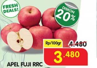 Promo Harga Apel Fuji RRC per 100 gr - Superindo