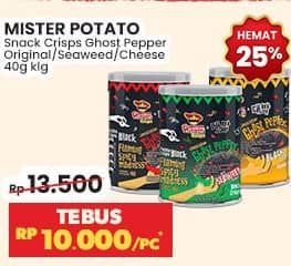 Promo Harga Mister Potato Ghost Pepper Black, Seaweed, Cheese 40 gr - Indomaret